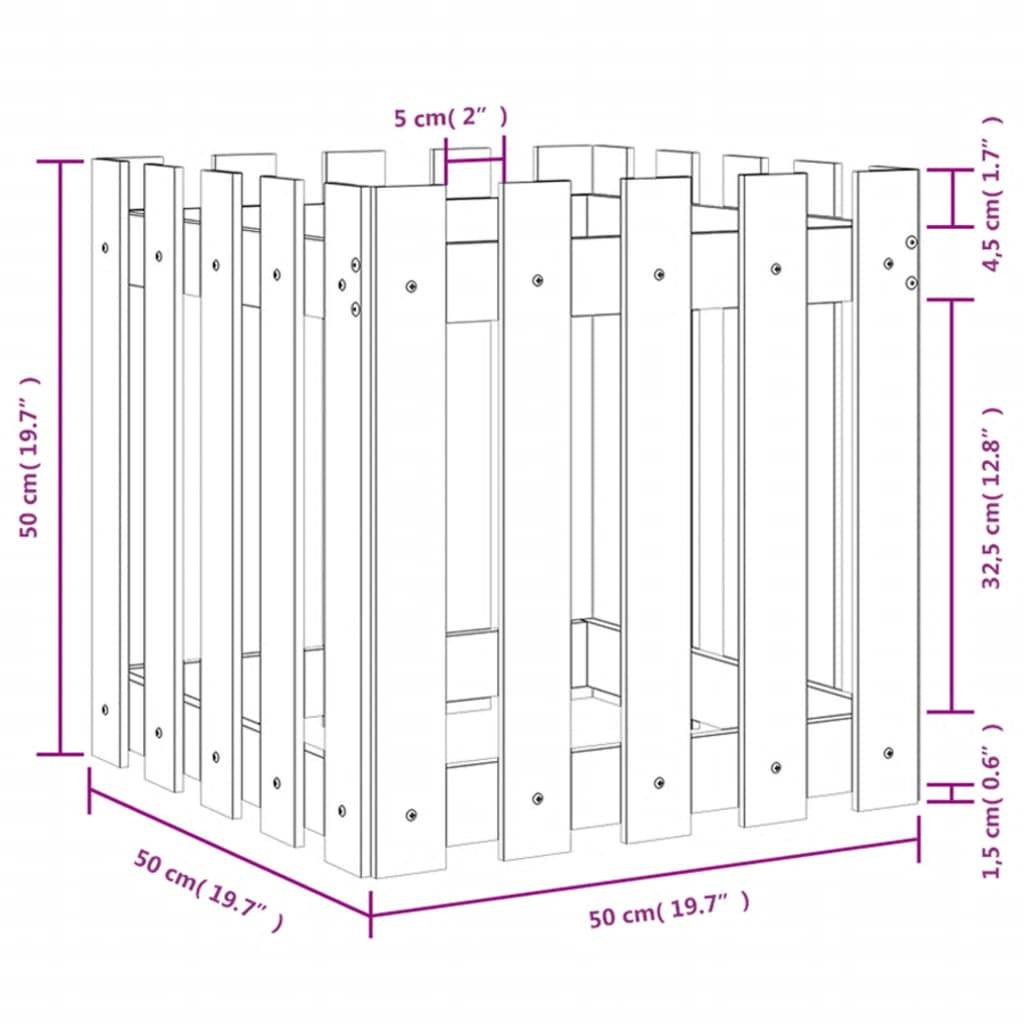 Prolenta Premium - Jardinière bois blanc 50 x 50 x 50 cm - Prolenta premium p326.1 - Image 9