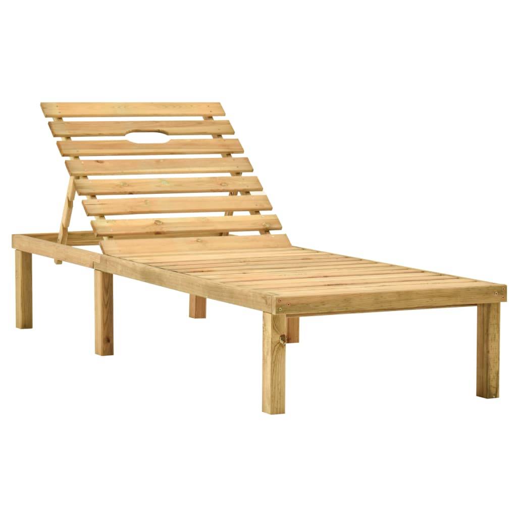 Helloshop26 - Transat chaise longue bain de soleil lit de jardin terrasse meuble d'extérieur 200 cm avec table et coussin pin imprégné - Image 3