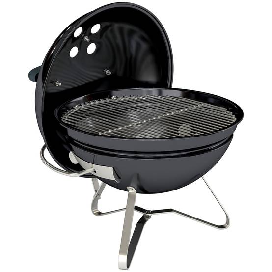 ComfortXL - Barbecue à charbon portable métal inox Ø41 x 44 cm noir camping balcon couvercle ventilé transport sécurisé - Image 10