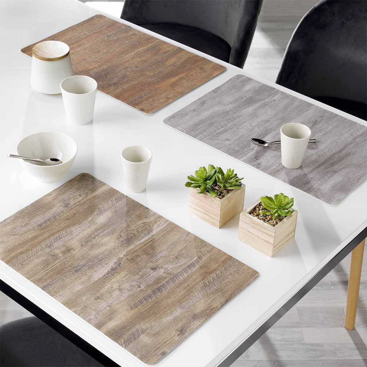 Paris Prix - Set de Table Design "Venise" 28x43cm Gris - Image 3