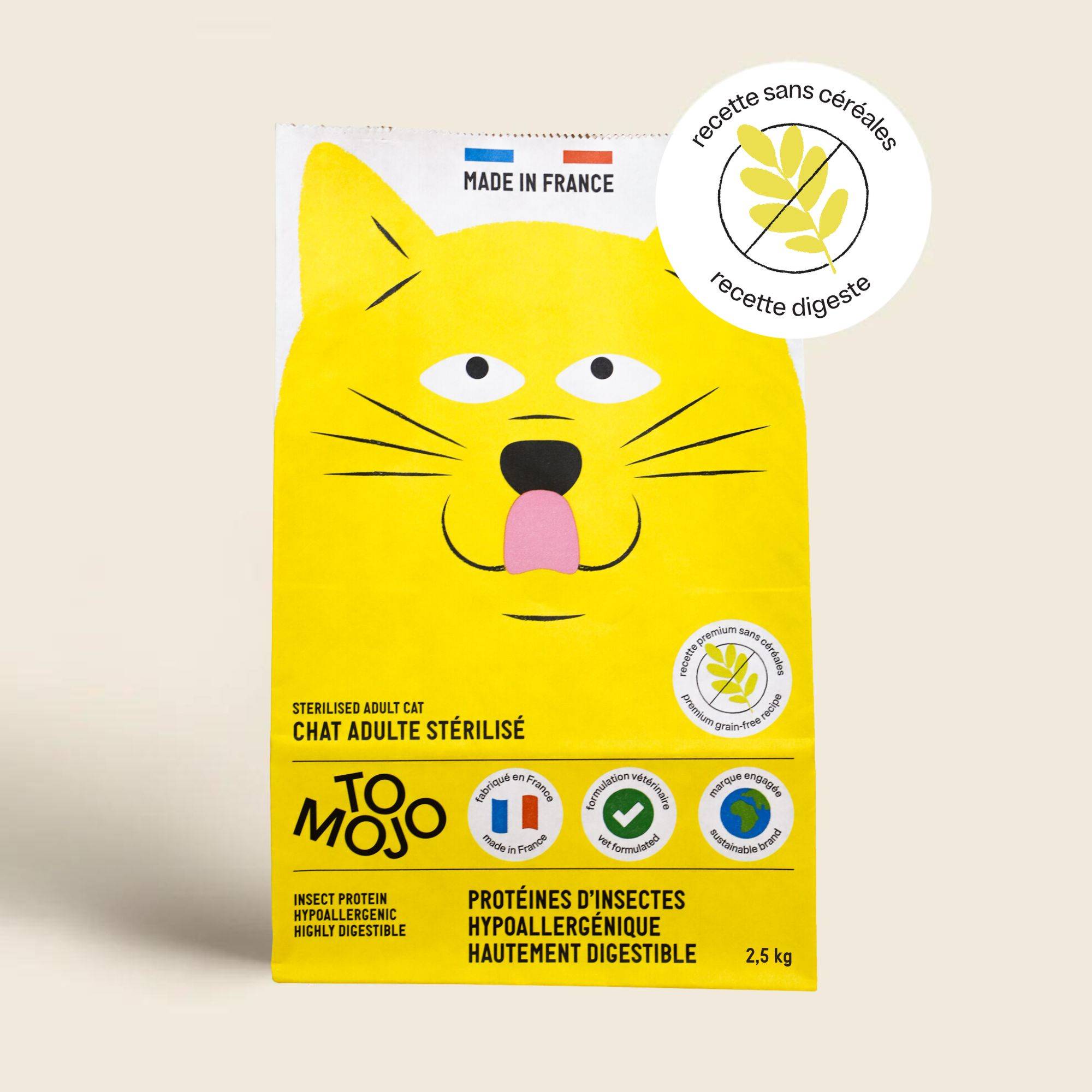 Croquettes pour chat sans céréales adulte 2,5kg - Tomojo