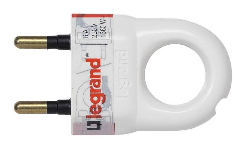 Legrand - Fiche plastique d'extraction sans terre 6A - Mâle