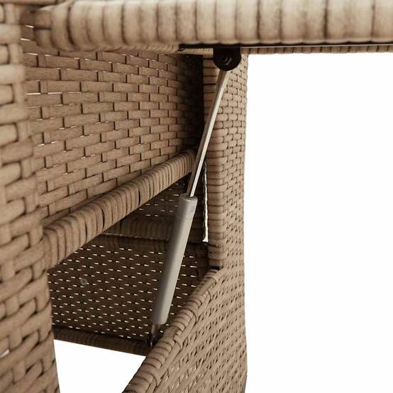 PANGIVO - Chaise de jardin inclinable avec table d'appoint beige polyrotin 65 x 58 x 94 cm, Poids :12.95kg - PANGIVO - Image 9