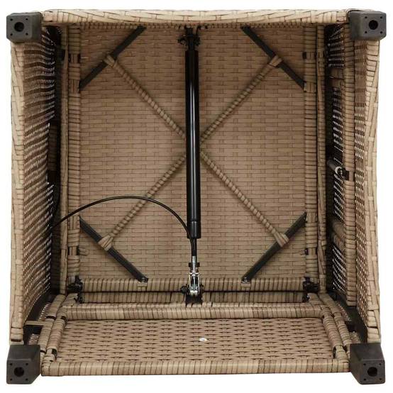 PANGIVO - Chaise de jardin inclinable avec table d'appoint beige polyrotin 65 x 58 x 94 cm, Poids :12.95kg - PANGIVO - Image 10