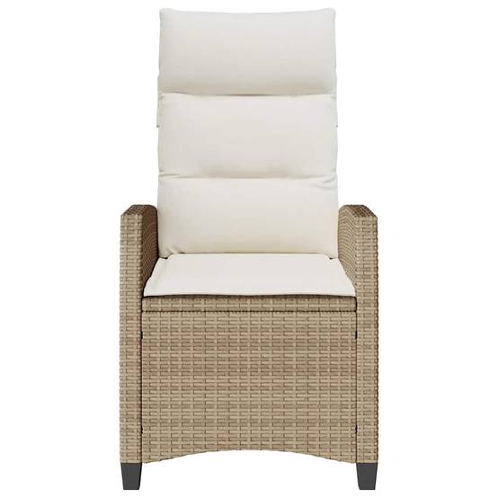 PANGIVO - Chaise de jardin inclinable avec table d'appoint beige polyrotin 65 x 58 x 94 cm, Poids :12.95kg - PANGIVO - Image 5