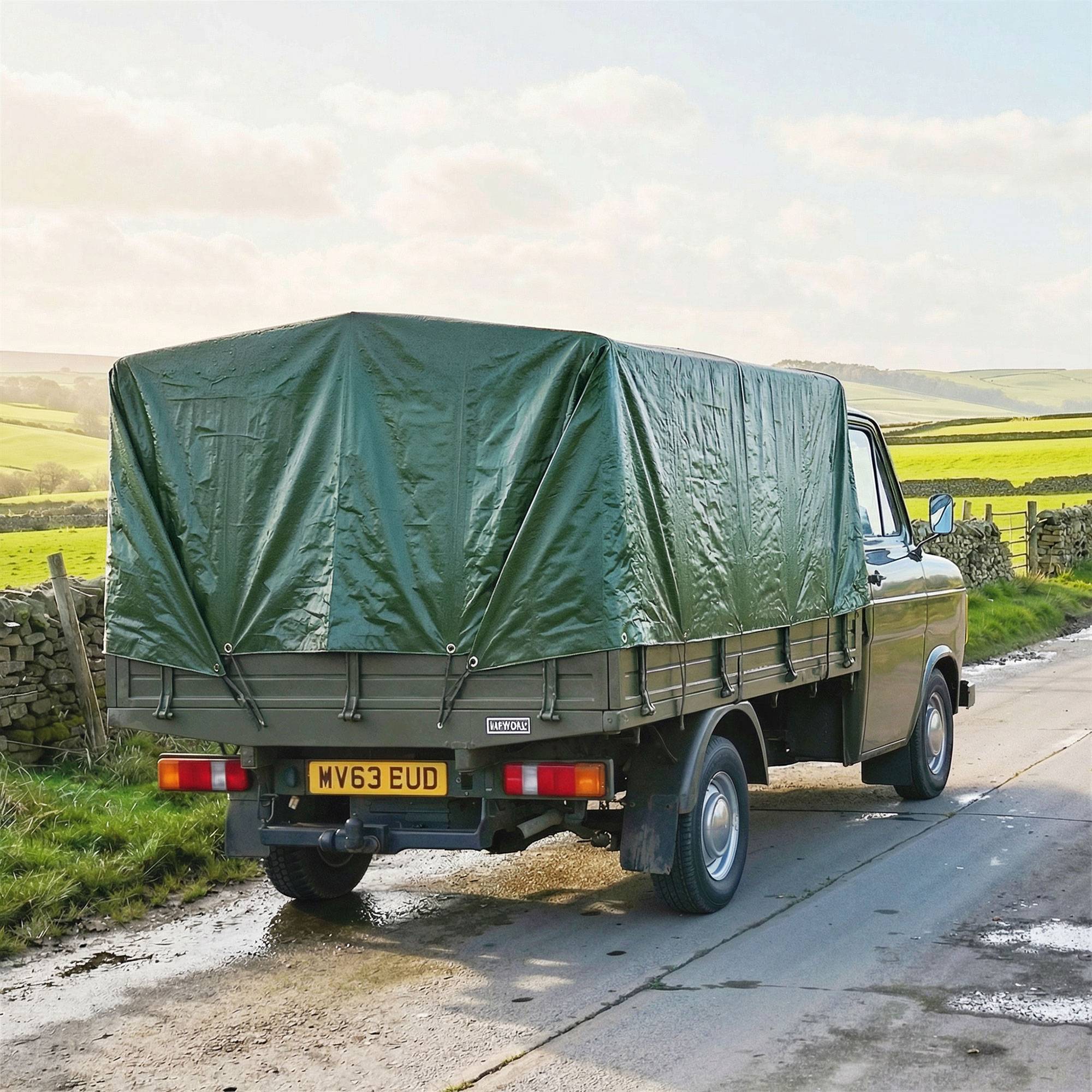 ComfortXL - Bâche de protection PE 4 x 6 m verte 90 g/m² pour jardin voiture et bois avec œillets renforcés étanche - Image 6