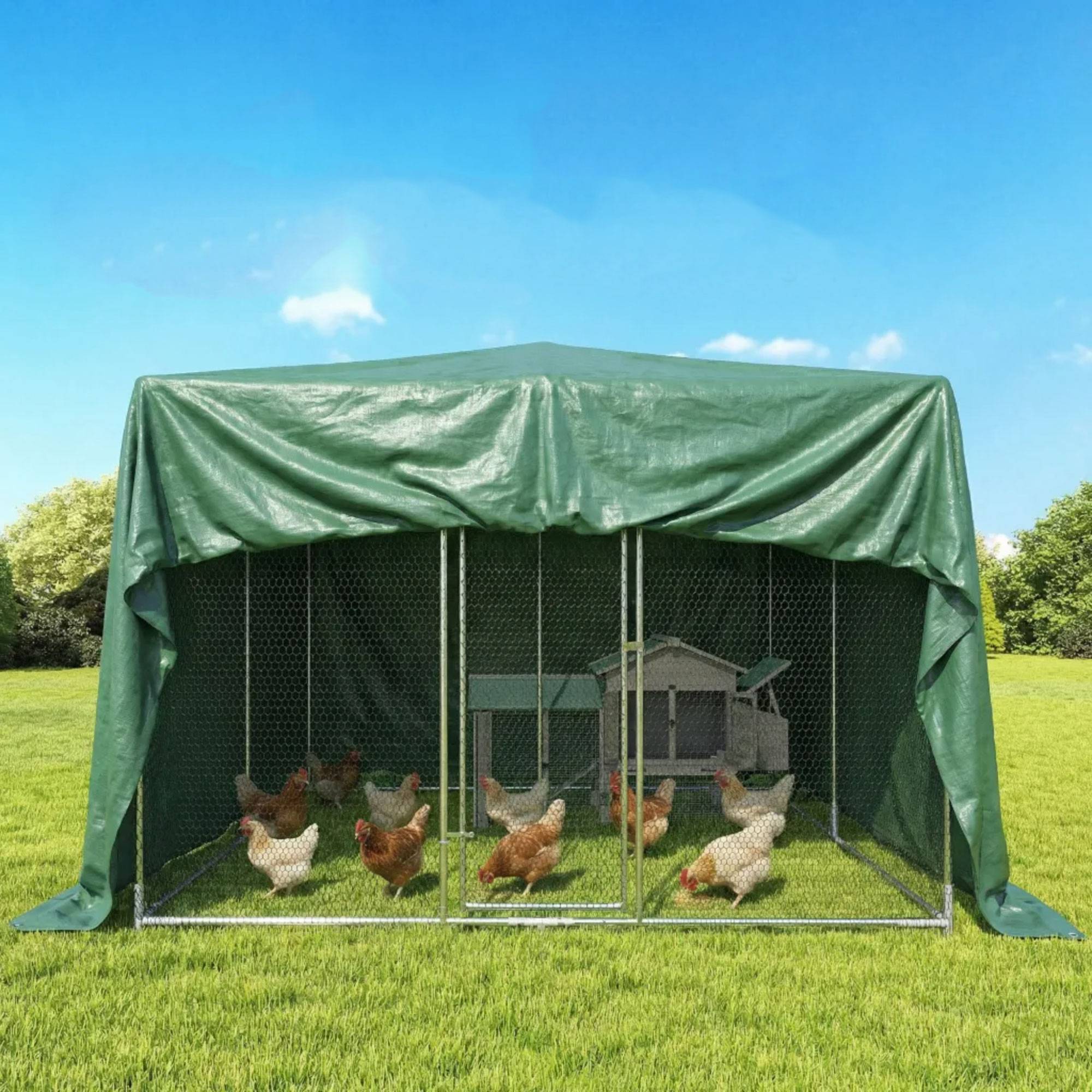 ComfortXL - Bâche de protection PE 4 x 6 m verte 90 g/m² pour jardin voiture et bois avec œillets renforcés étanche - Image 8