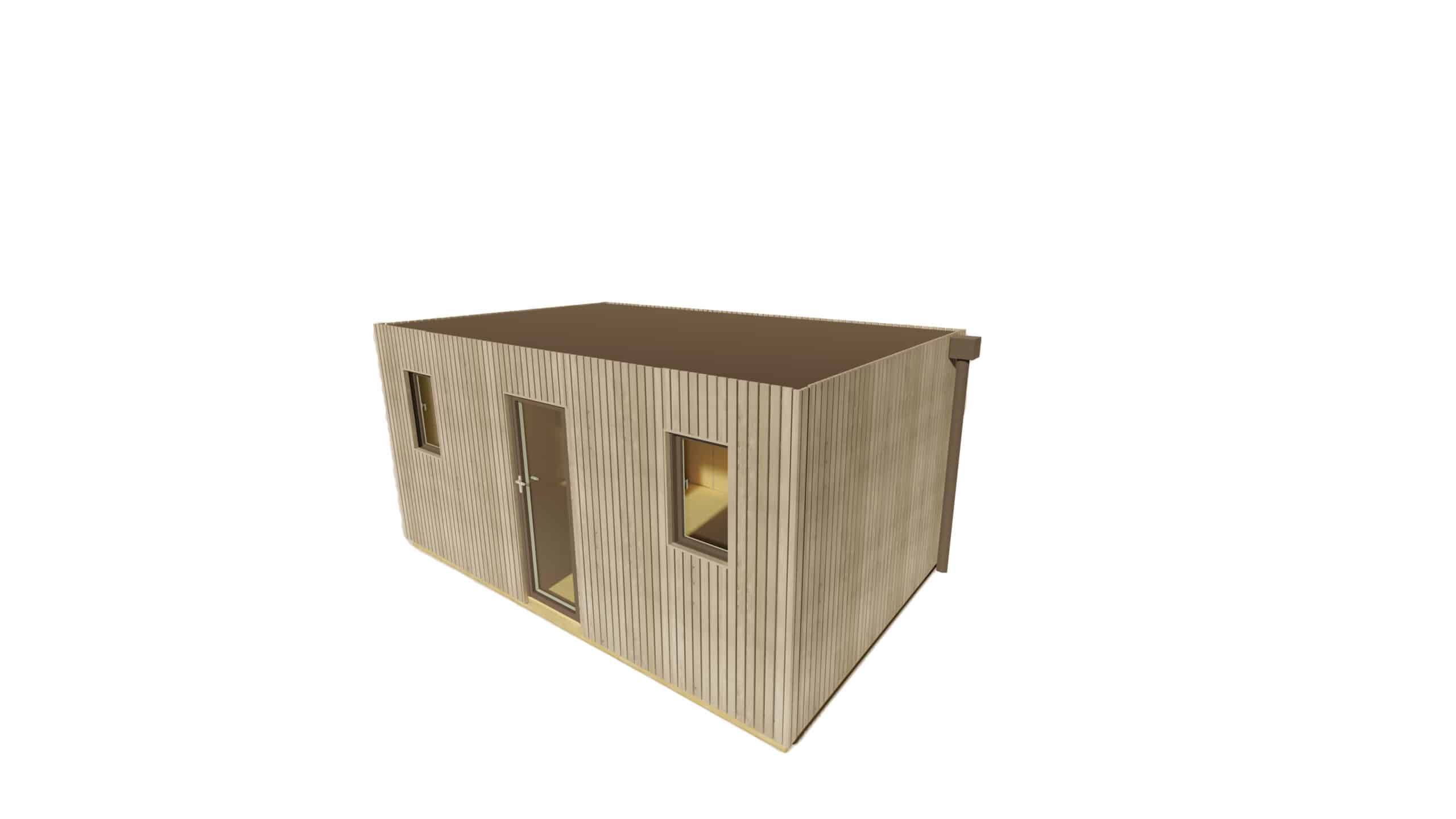 Sans Marque - STUDIO DE JARDIN / 19,5 m2 - 5,55 x 3,52m / Plancher isolé / Bardage Gris / Intérieur OSB / Livraison Gratuite / Studio Français - Image 7