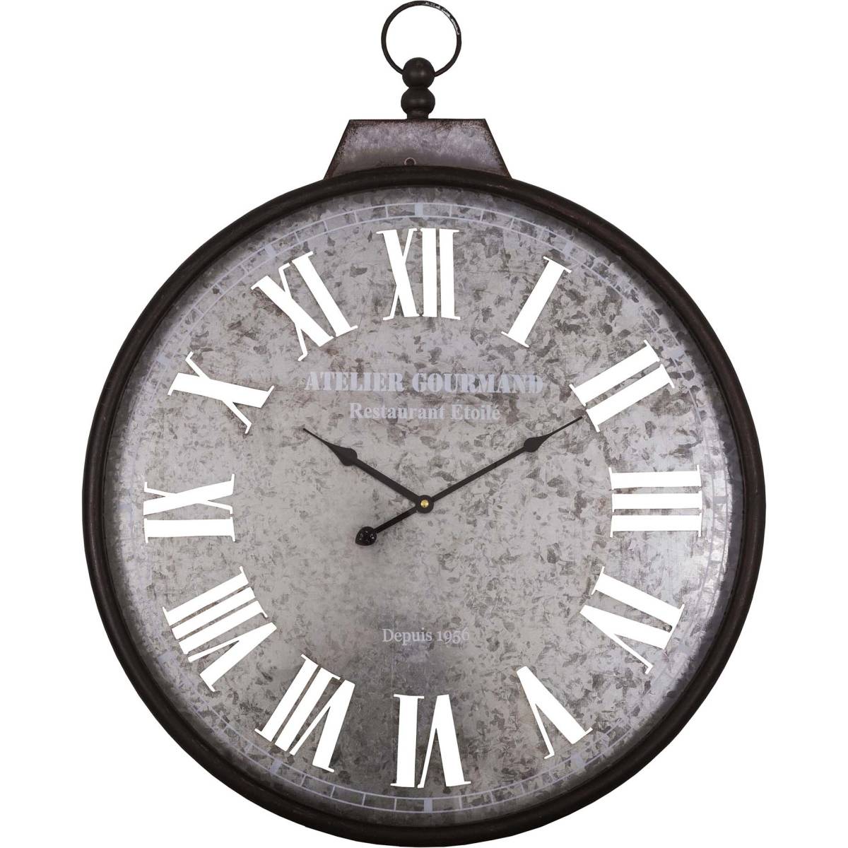 Antic Line Creations - Pendule ronde en zinc Atelier gourmand 60 cm