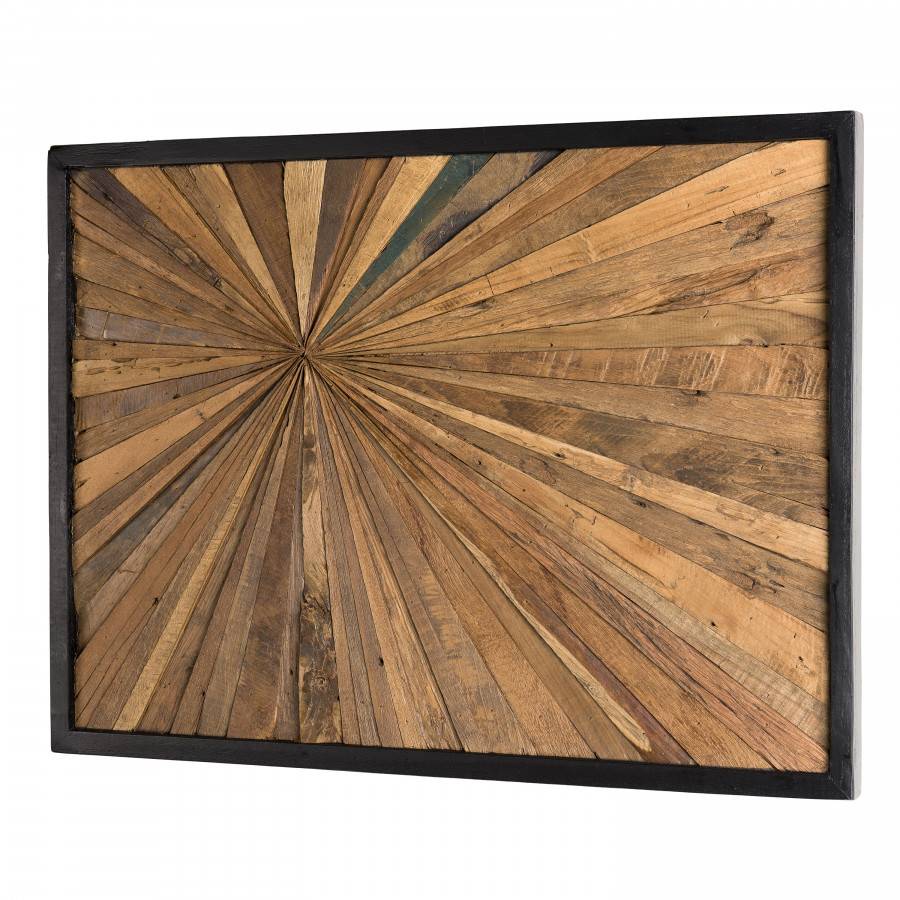 SUZY - Décoration murale bois rectangulaire Teck recyclé nature - Image 5