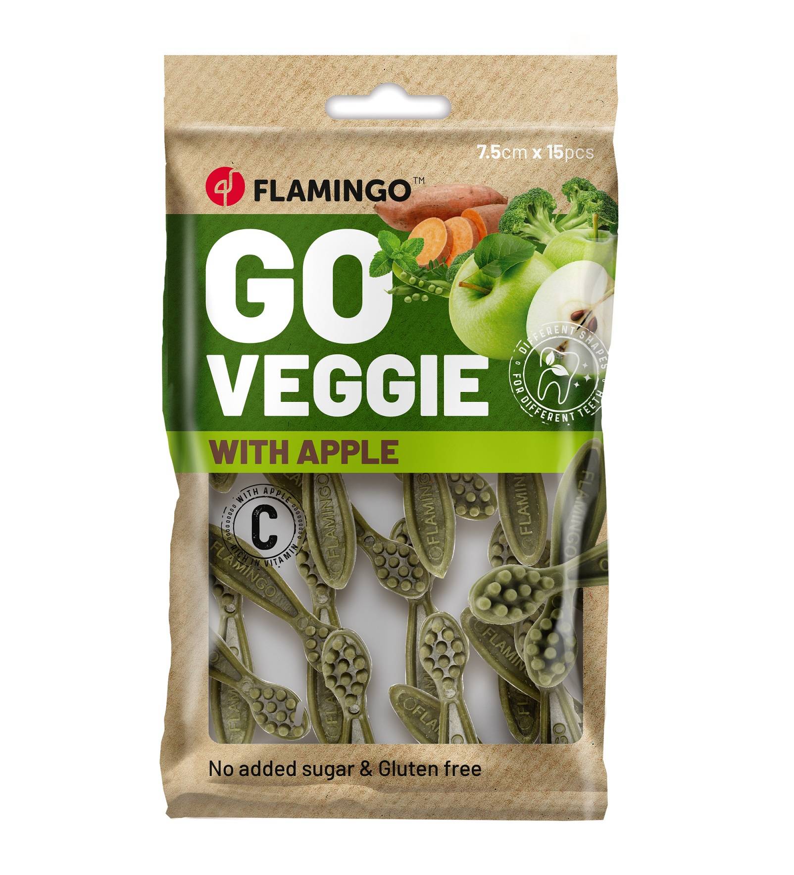 Friandises chien veggie brosse a dents a la pomme - Image 2