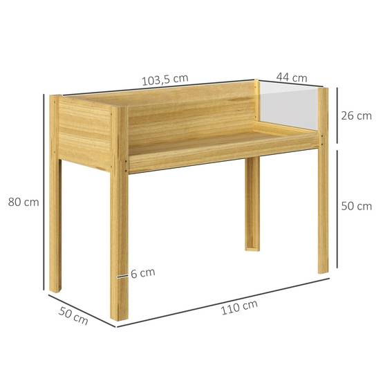 Carré potager sur pieds bois massif jardin panneaux acrylique et drainage naturel - ComfortXL Outdoor Living - Image 4