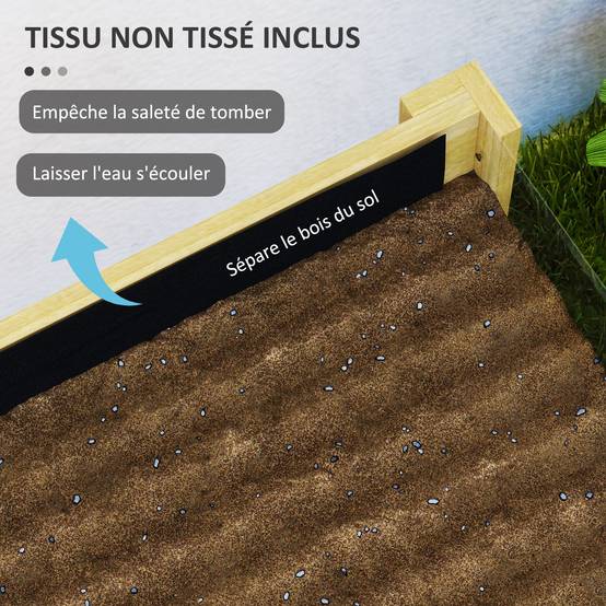 Carré potager sur pieds bois massif jardin panneaux acrylique et drainage naturel - ComfortXL Outdoor Living - Image 8