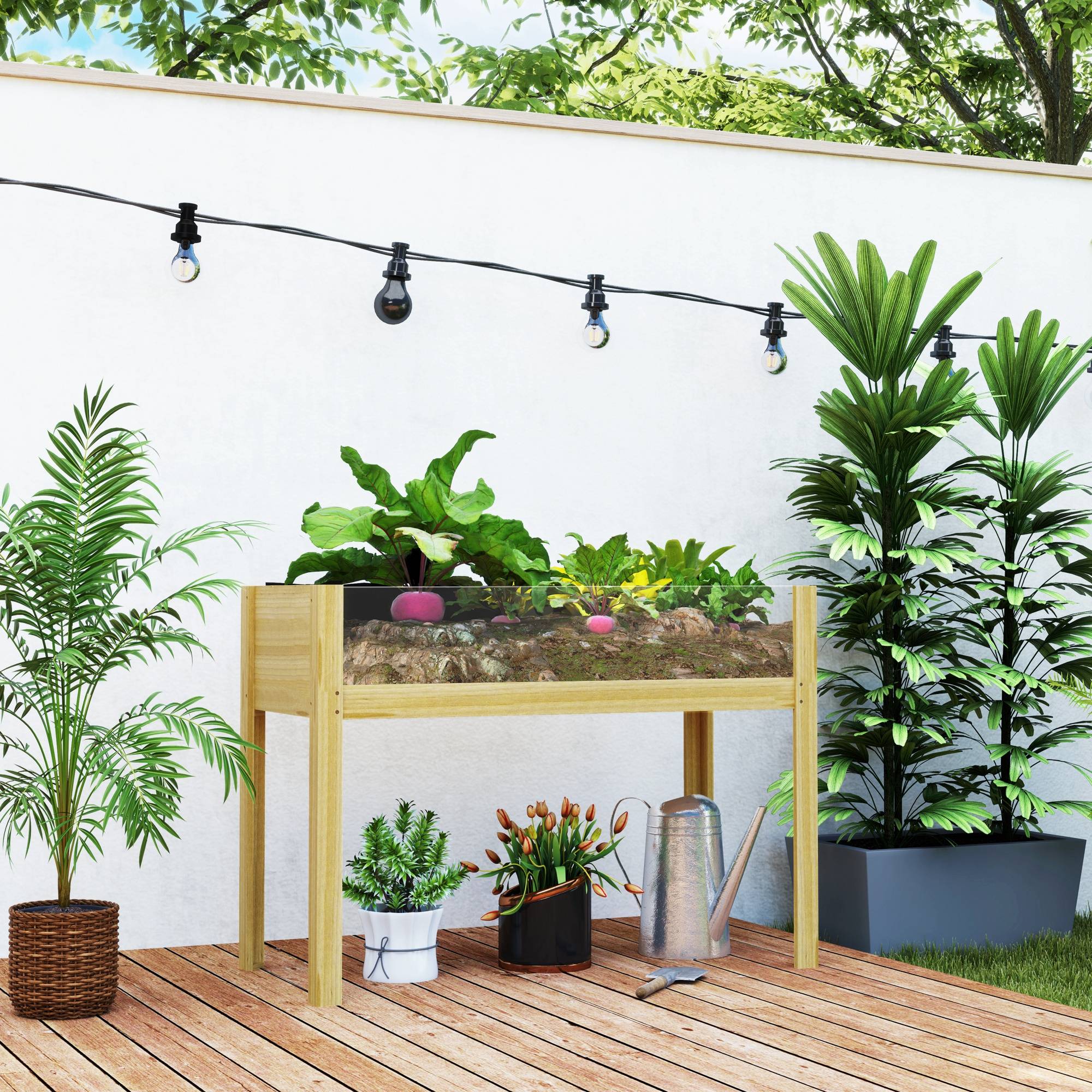 Carré potager sur pieds bois massif jardin panneaux acrylique et drainage naturel - ComfortXL Outdoor Living - Image 2