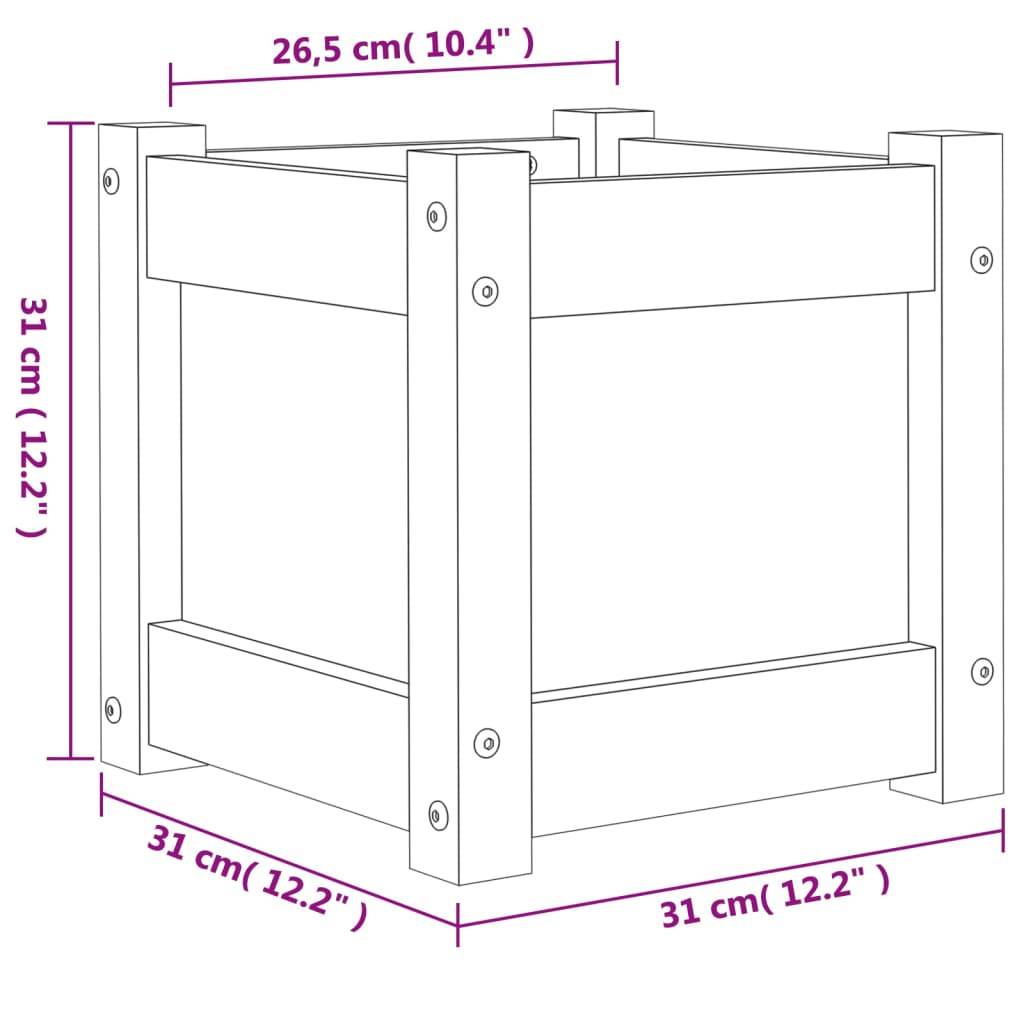ComfortXL - Petit Cube de Plantation en Bois de Douglas – Cache-Pot Carré Compact pour Plantes de Balcon et Table – 31x31cm Naturel – ComfortXL Outdoor Living - Image 7