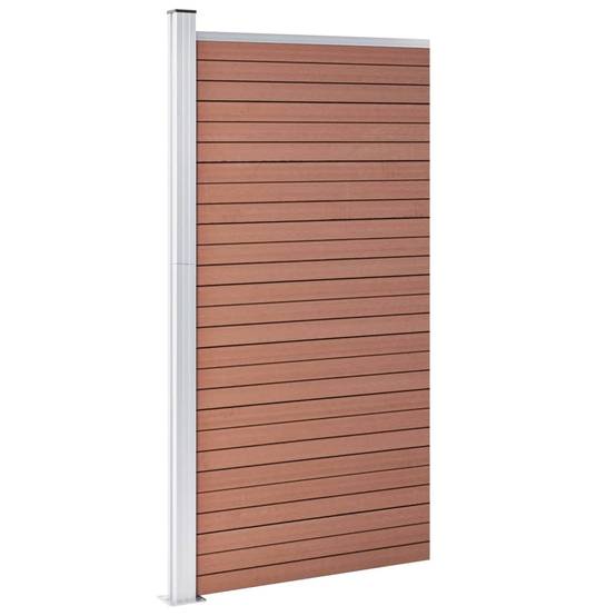 Panneau de clôture WPC marron 95 x 186 cm - PANGIVO - Image 3