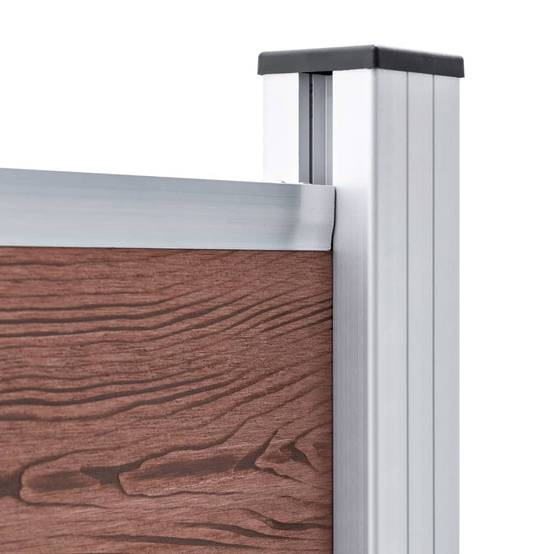 Panneau de clôture WPC marron 95 x 186 cm - PANGIVO - Image 5