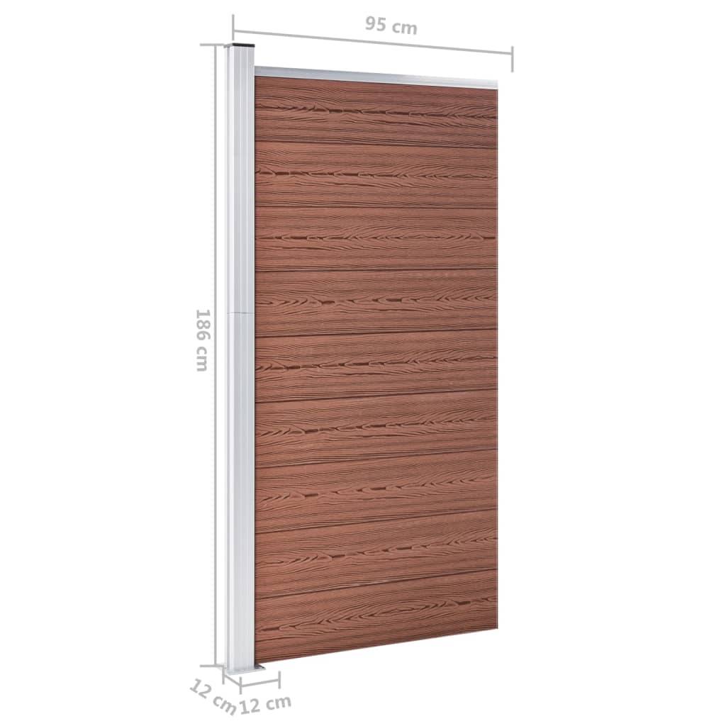 Panneau de clôture WPC marron 95 x 186 cm - PANGIVO - Image 9