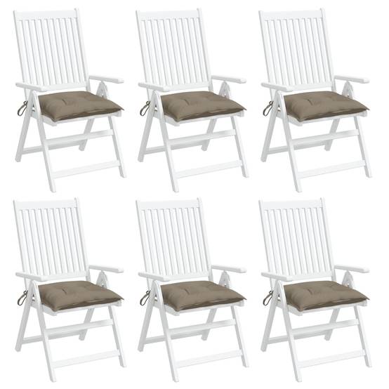 Lot de 6 Coussins d'extérieur - Coussins de chaise - Coussins de Siège pour intérieur et extérieur taupe 40x40x7 cm tissu oxford - Image 4