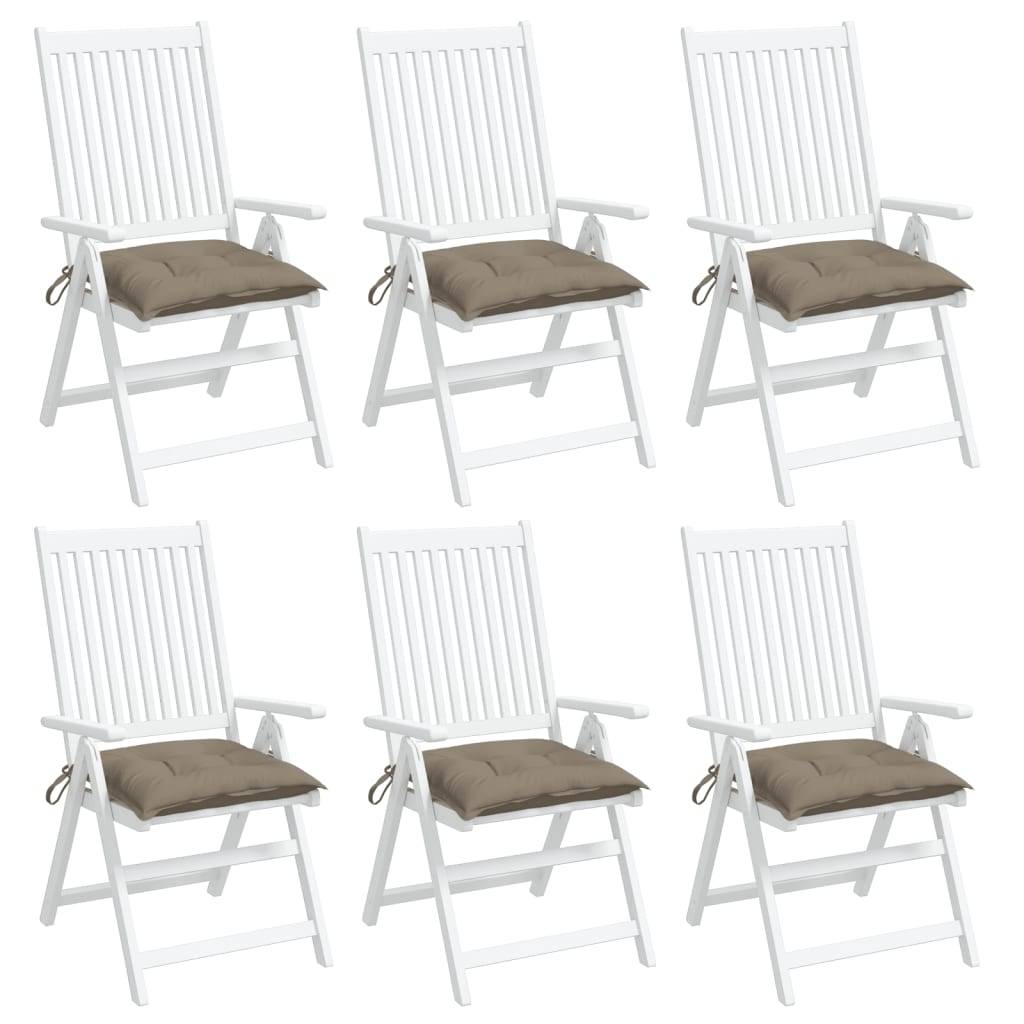 Lot de 6 Coussins d'extérieur - Coussins de chaise - Coussins de Siège pour intérieur et extérieur taupe 40x40x7 cm tissu oxford - Image 4