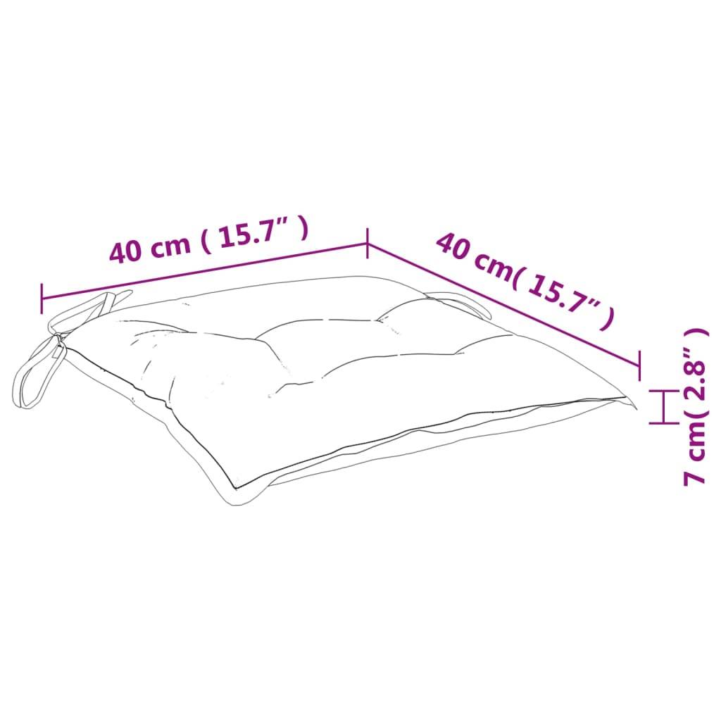 Lot de 6 Coussins d'extérieur - Coussins de chaise - Coussins de Siège pour intérieur et extérieur taupe 40x40x7 cm tissu oxford - Image 9