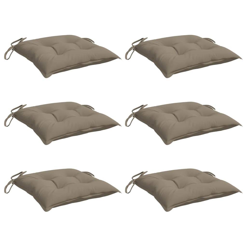 Lot de 6 Coussins d'extérieur - Coussins de chaise - Coussins de Siège pour intérieur et extérieur taupe 40x40x7 cm tissu oxford - Image 3