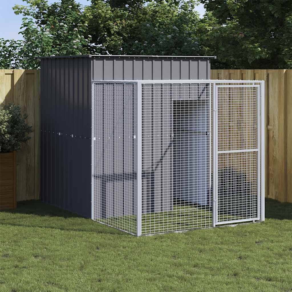 Vidaxl - Poulailler avec cour anthracite 165x251x181 cm acier galvanisé vidaXL 172367 - Image 1