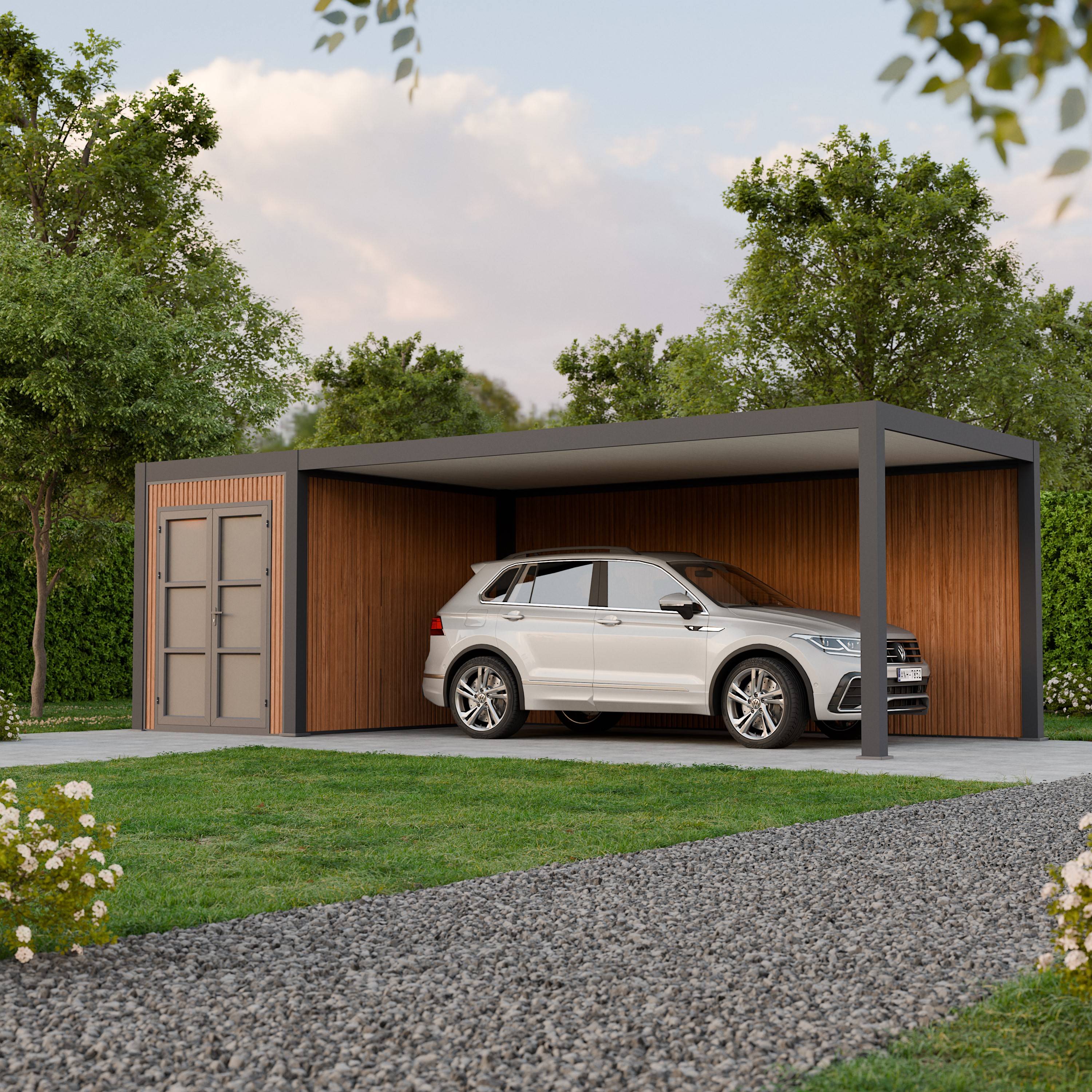 Pergola Aluminium Autoportée avec Abri - 330 x 760 cm - AZURE - Image 2