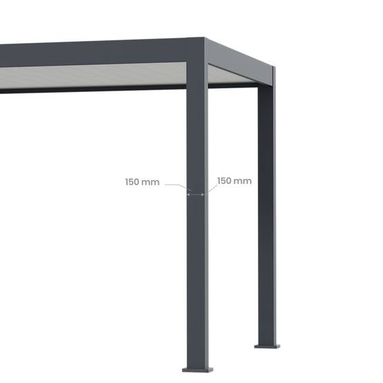 Pergola Aluminium Autoportée avec Abri - 330 x 760 cm - AZURE - Image 8