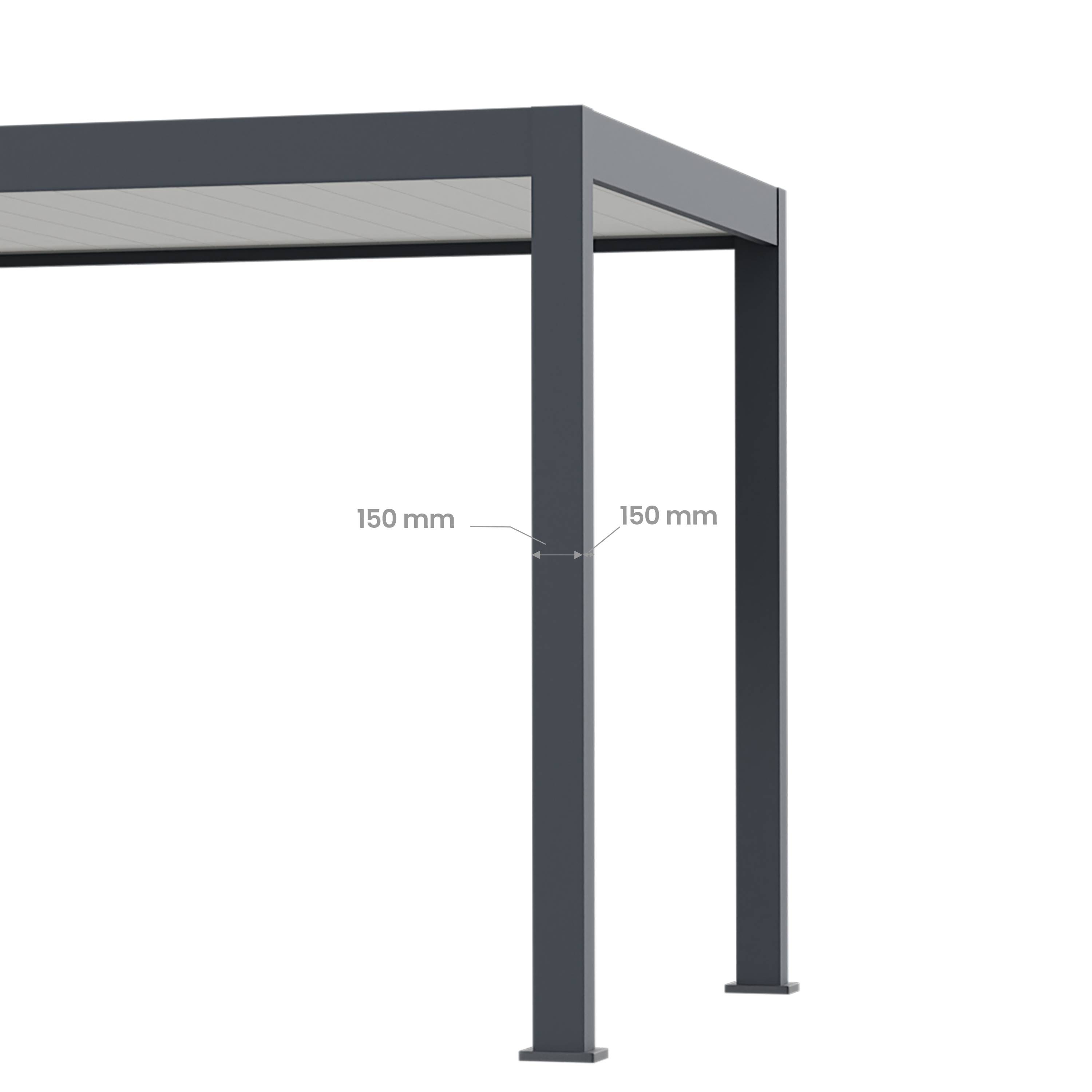 Pergola Aluminium Autoportée avec Abri - 330 x 760 cm - AZURE - Image 8