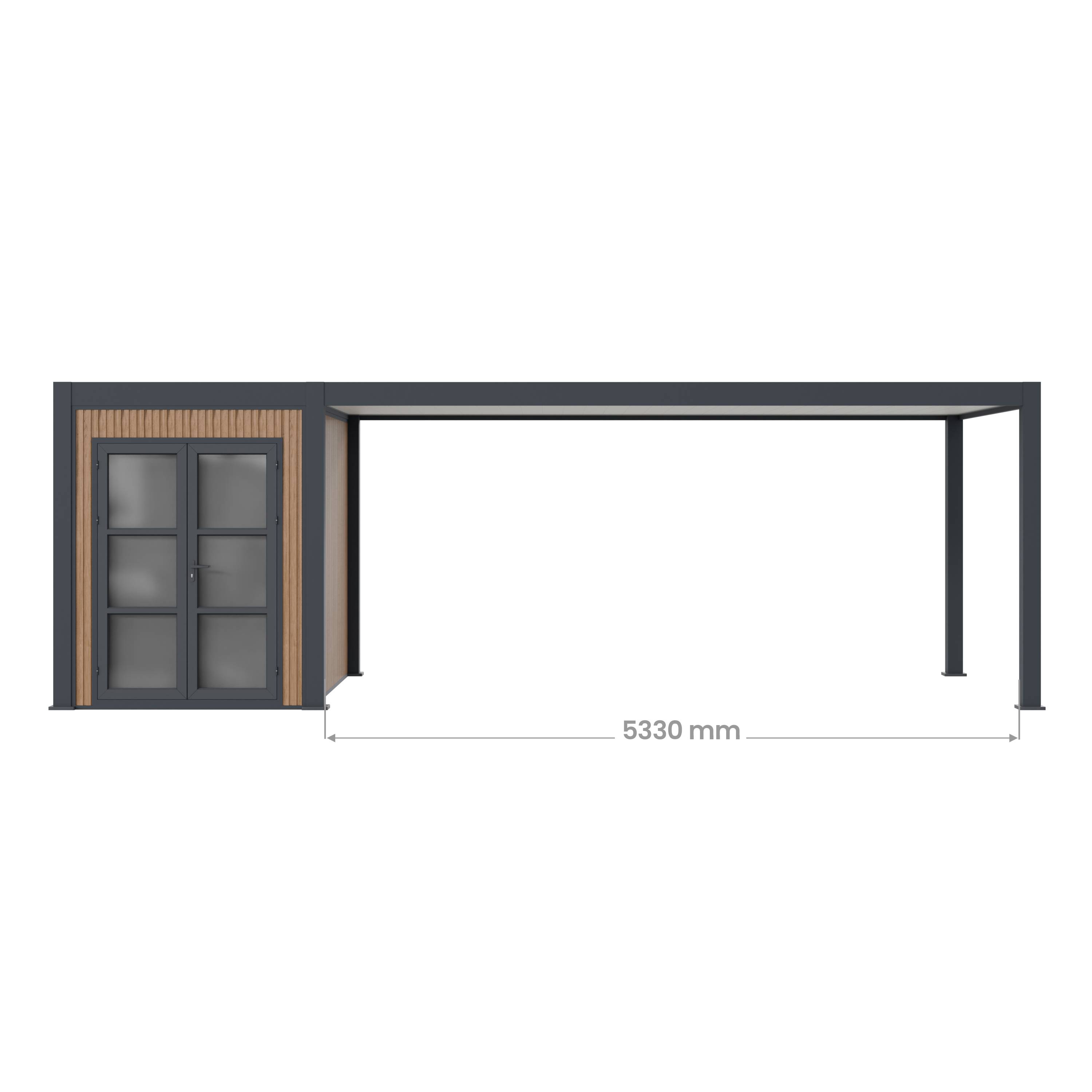 Pergola Aluminium Autoportée avec Abri - 330 x 760 cm - AZURE - Image 7