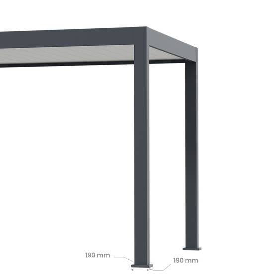 Pergola Aluminium Autoportée avec Abri - 330 x 760 cm - AZURE - Image 9