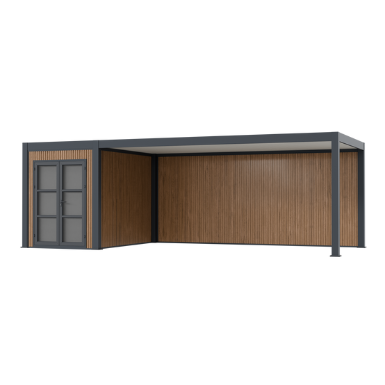 Pergola Aluminium Autoportée avec Abri - 330 x 760 cm - AZURE - Image 3