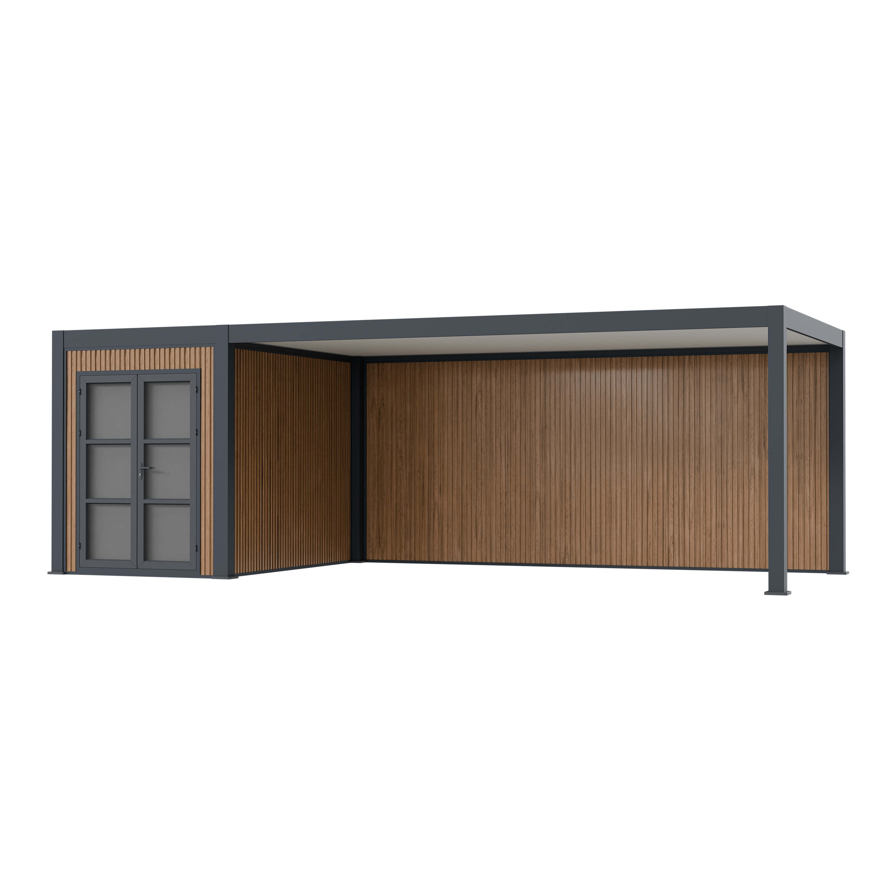 Pergola Aluminium Autoportée avec Abri - 330 x 760 cm - AZURE - Image 3
