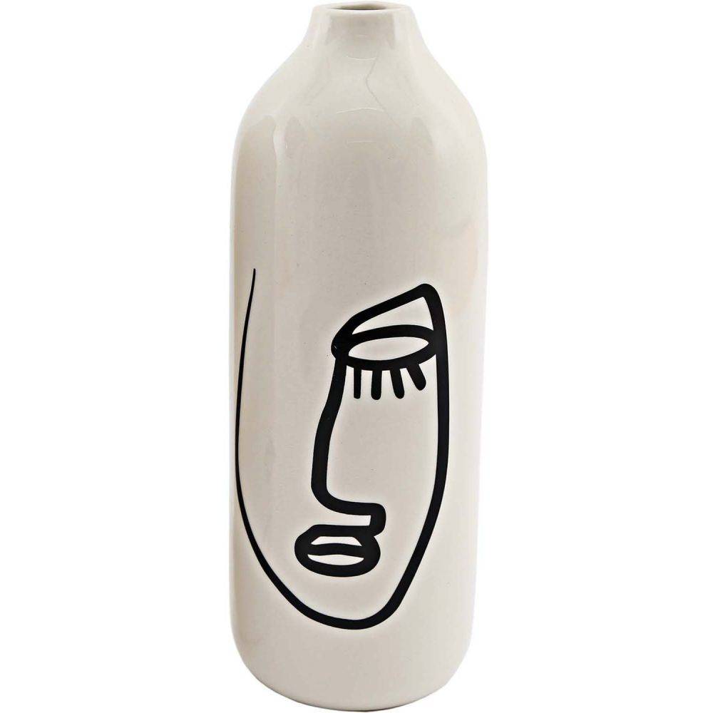 Sil - Vase en dolomite motif visage 22 x 8 cm (Lot de 2) - Image 2