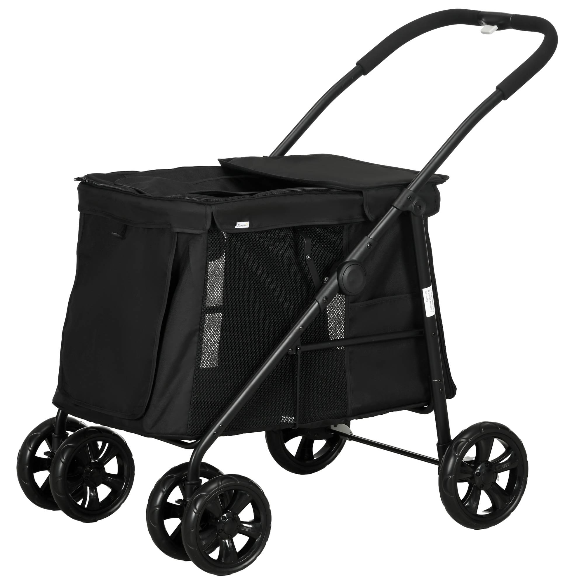 Chariot pour chien 3-en-1 en oxford, gris, 132 x 65 x 74 cm - PANGIVO - Image 1