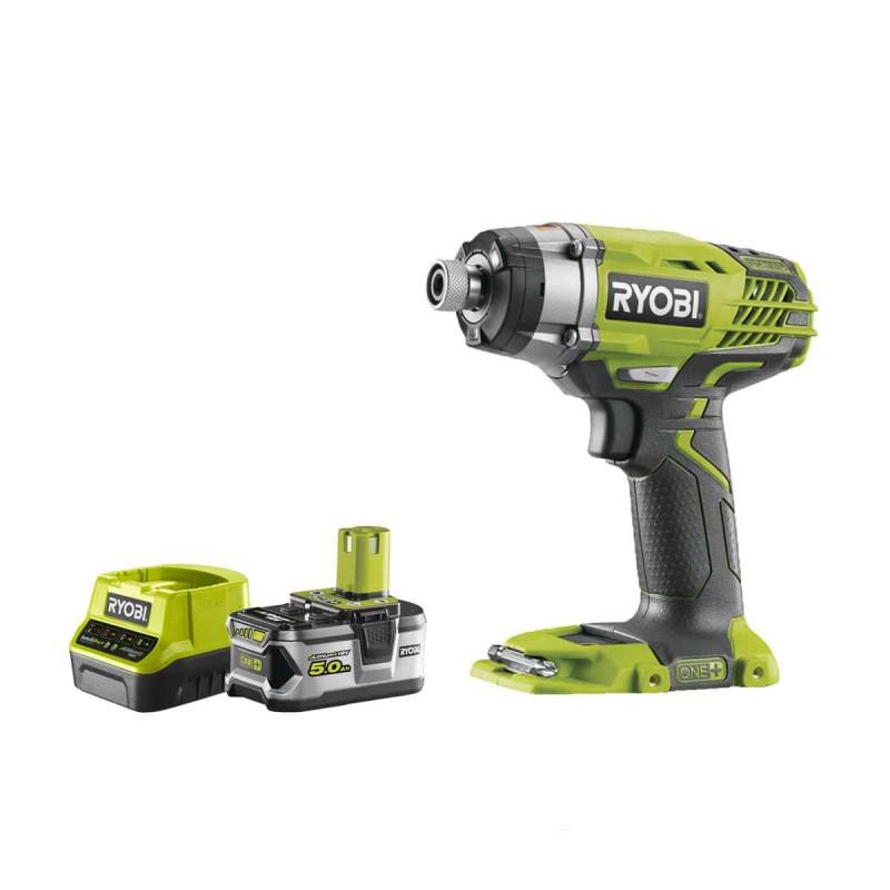 Ryobi - Pack RYOBI Visseuse à choc 18V One+ R18ID3-0 - 1 batterie 5.0Ah - 1 chargeur rapide 2.0Ah RC18120-150