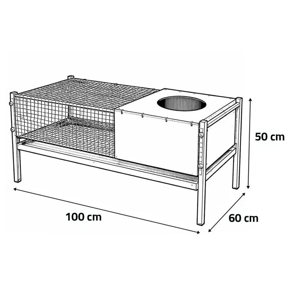 Kit Cage éleveuse poussins et cailles 100 x 60 x 50 cm - Image 7