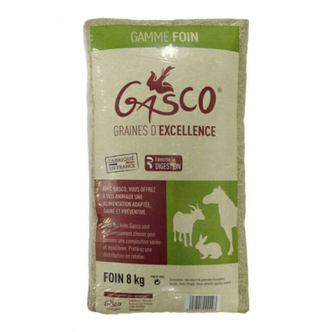 Gasco - Foin naturel sec et dépoussiéré Gasco Sac 8 kg
