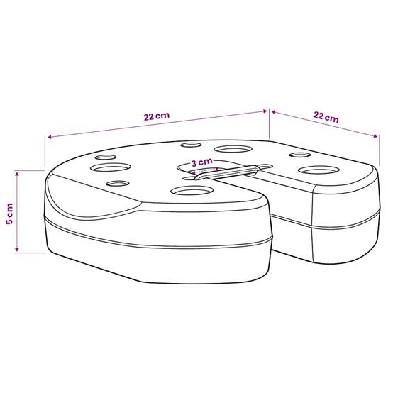 Vidaxl - Poids pour belvédère 4 pcs Noir 220x50 mm Béton vidaXL 45210 - Image 3