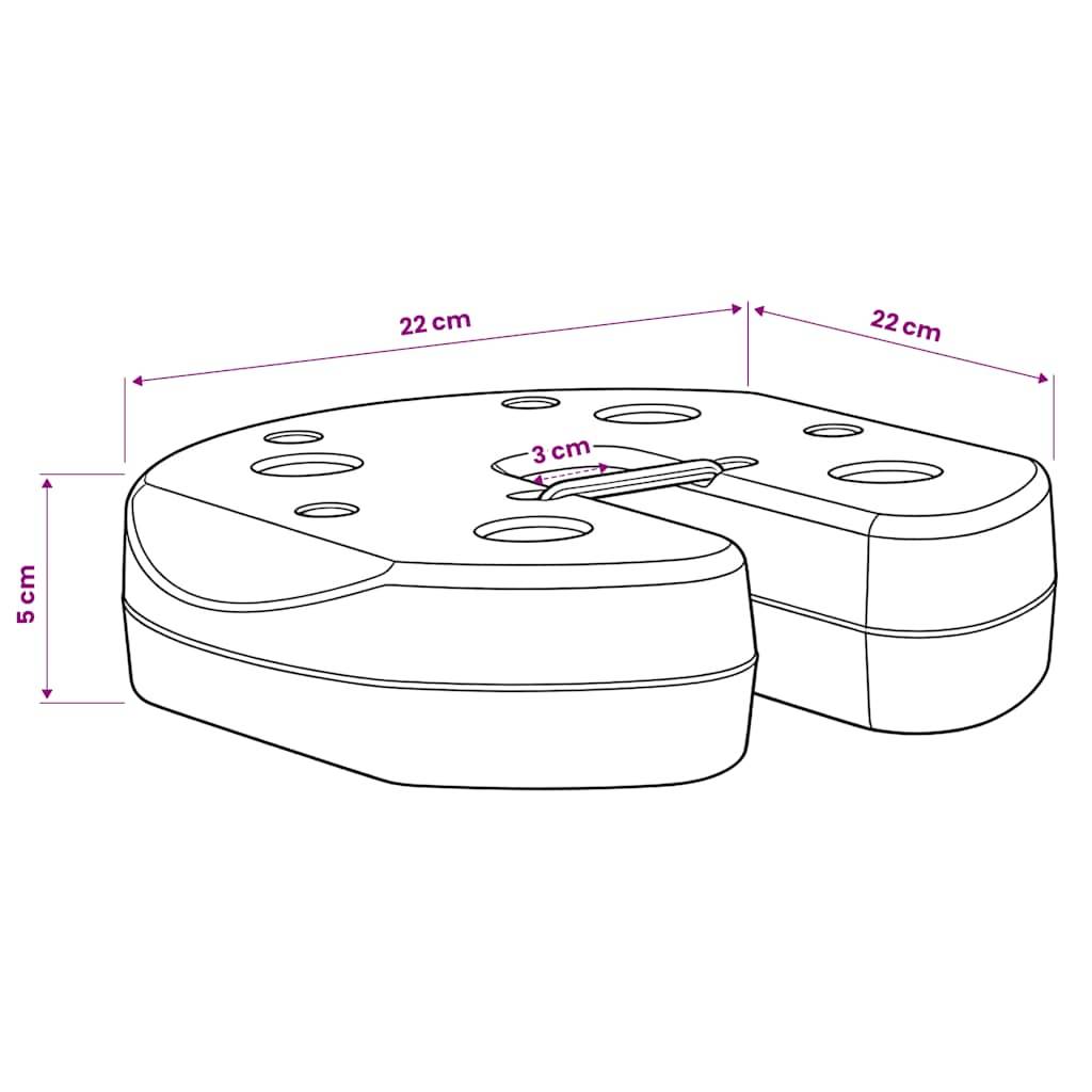 Vidaxl - Poids pour belvédère 4 pcs Noir 220x50 mm Béton vidaXL 45210 - Image 3