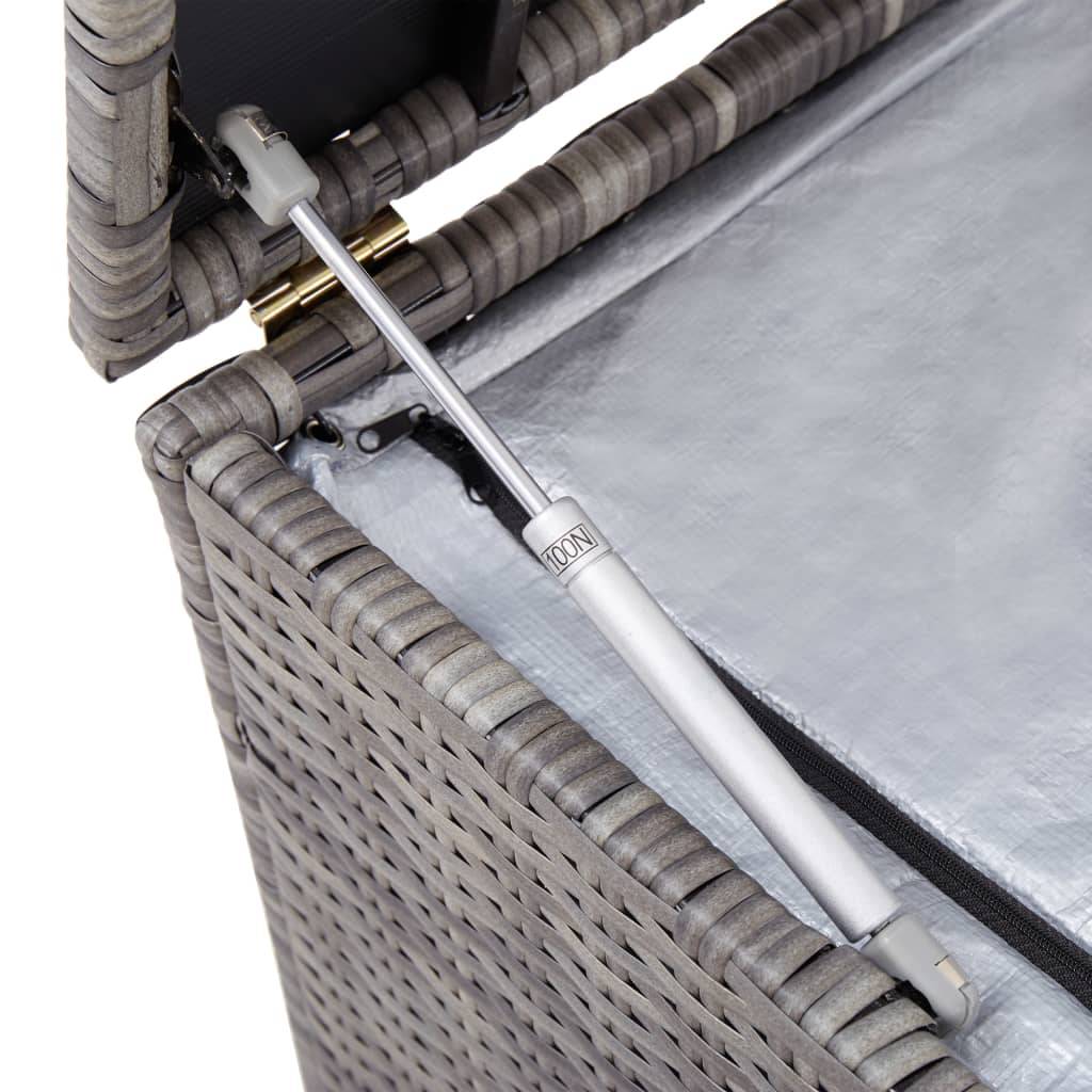 Coffre boîte meuble de jardin rangement résine tressée 100 x 50 x 50 cm gris - Image 7