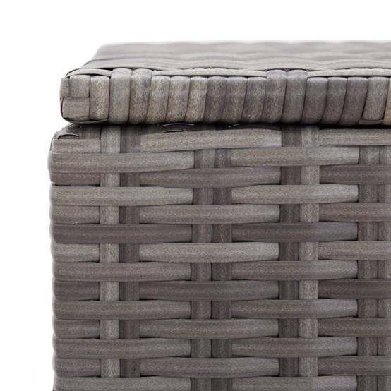 Coffre boîte meuble de jardin rangement résine tressée 100 x 50 x 50 cm gris - Image 6