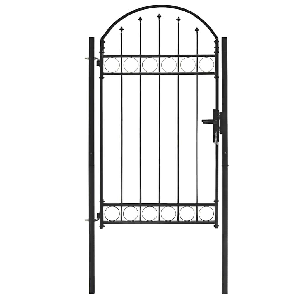 Portillon d'Extérieur Acier Anti-corrosion Design Arqué Verrouillable Noir 104x175 cm – ComfortXL Outdoor Living - Image 4
