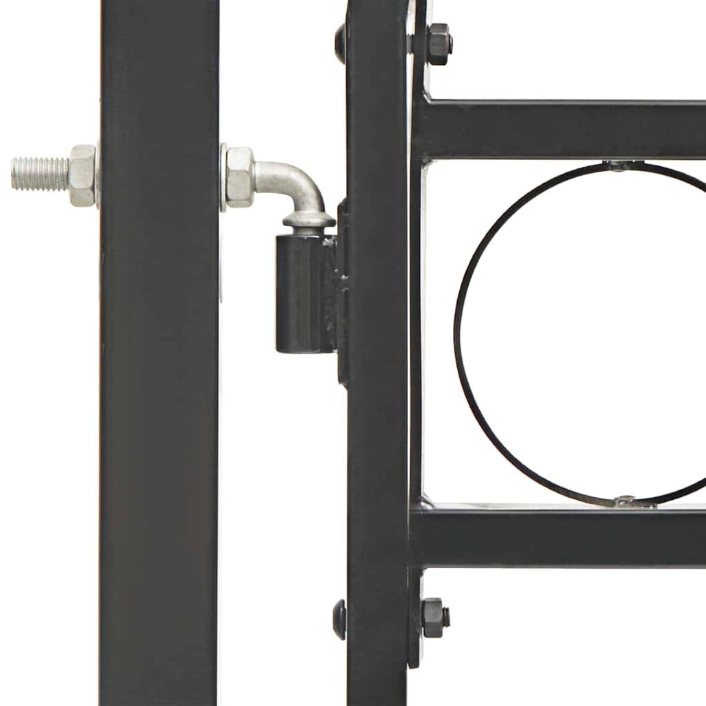 Portillon d'Extérieur Acier Anti-corrosion Design Arqué Verrouillable Noir 104x175 cm – ComfortXL Outdoor Living - Image 5