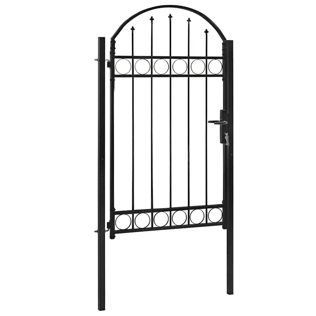 Portillon d'Extérieur Acier Anti-corrosion Design Arqué Verrouillable Noir 104x175 cm – ComfortXL Outdoor Living - Image 2