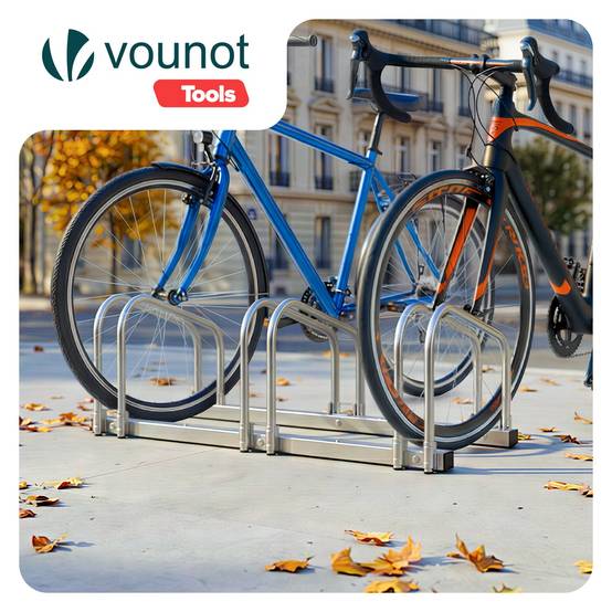 Râtelier range vélos - Support pour 3 vélos - Mural ou au sol - Porte-vélo en acier revêtu - VOUNOT® - Image 2