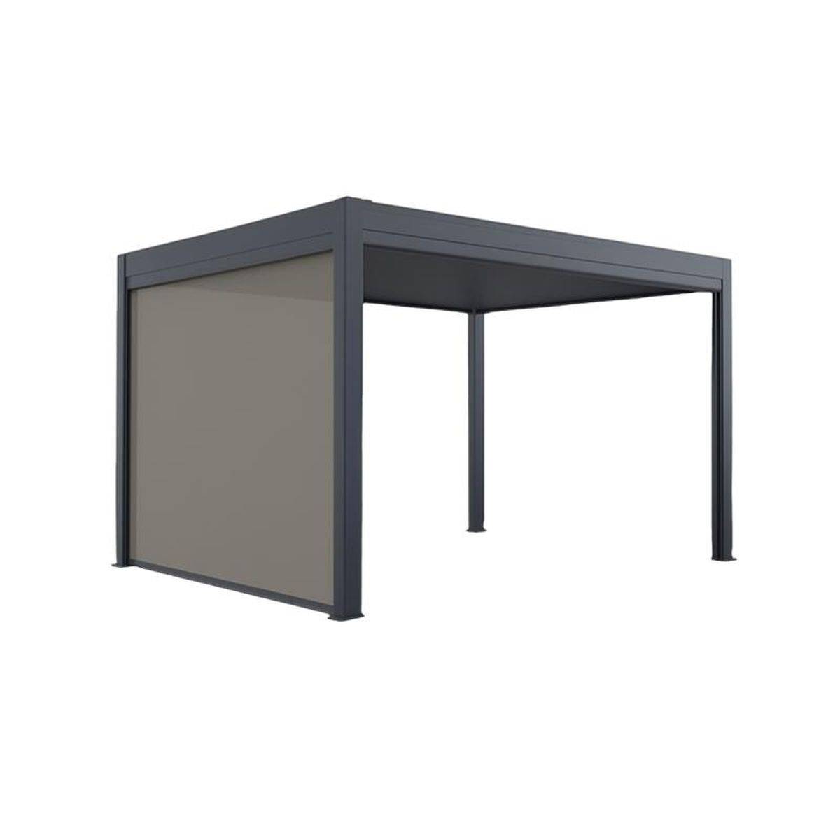 Direct Abris - Pergola Bioclimatique Aluminum Autoportée 12m² - 3x4m Store Lateral Inclus - 25 lames en Aluminium Inclinables 90 degrés - ECLIPSE - Image 7