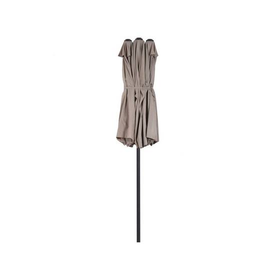 Parasol de terrasse double Marron Taupe 4.50 x 2.65 x H 2.40 Toile polyester TWIN KZ GARDEN - Image 4