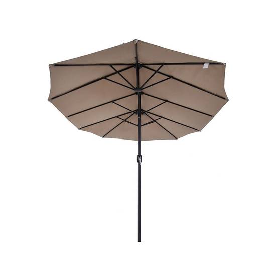 Parasol de terrasse double Marron Taupe 4.50 x 2.65 x H 2.40 Toile polyester TWIN KZ GARDEN - Image 3